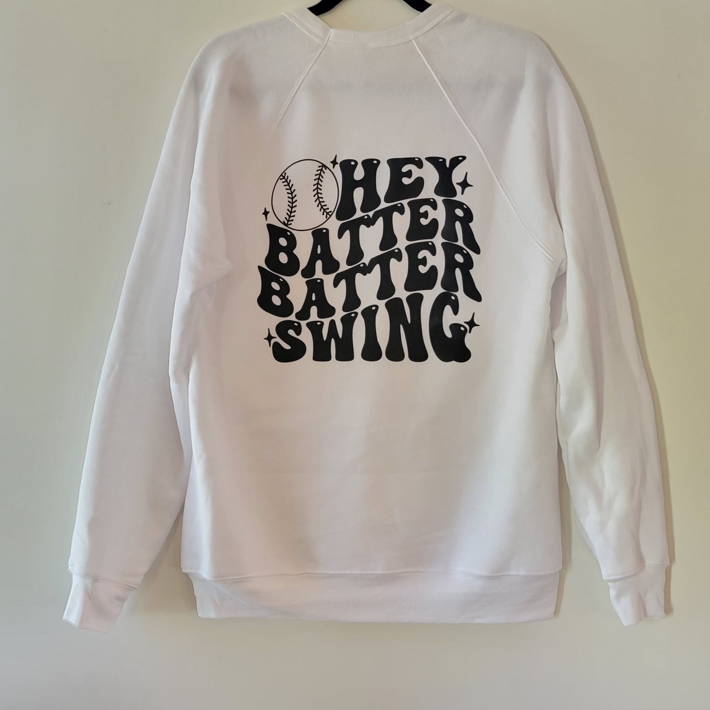 Baseball Crewneck Sweater Hey Batter Batter Swing