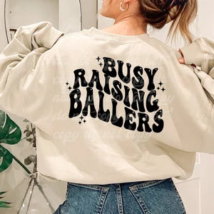 Baseball Crewneck Sweater Busy Raising Ballers